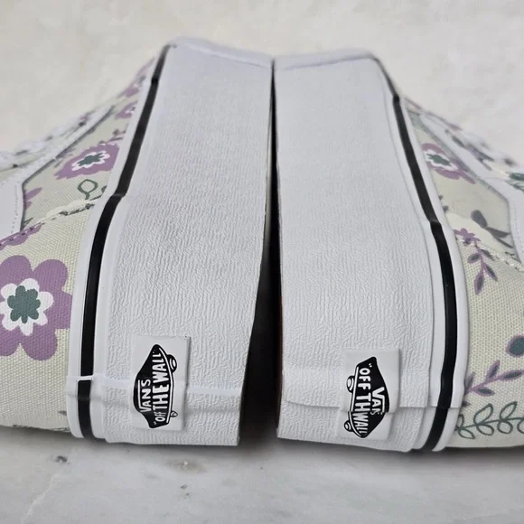 Vans Sk8-Hi Tapered Stackform Womens Sz 9 .5 White Pastel Floral Platform - Picture 4 of 8
